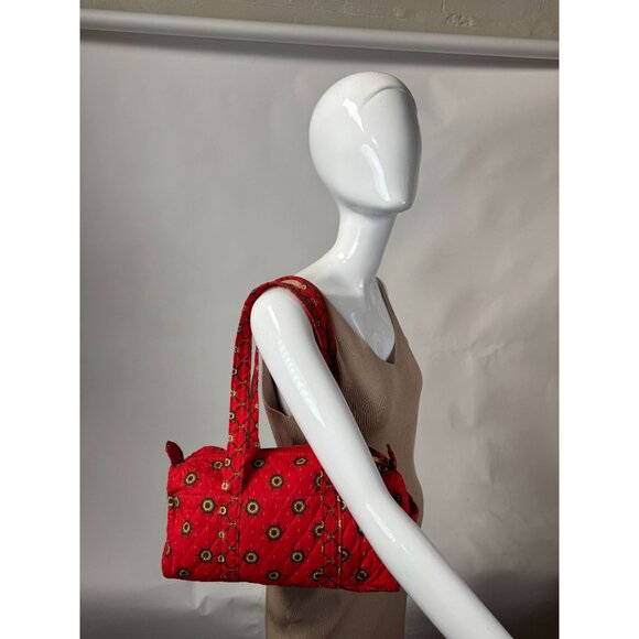 Americana By Sharif Quilted Red Nautical Patterned Shoulder Bag With Compass & A - Picture 14 of 16